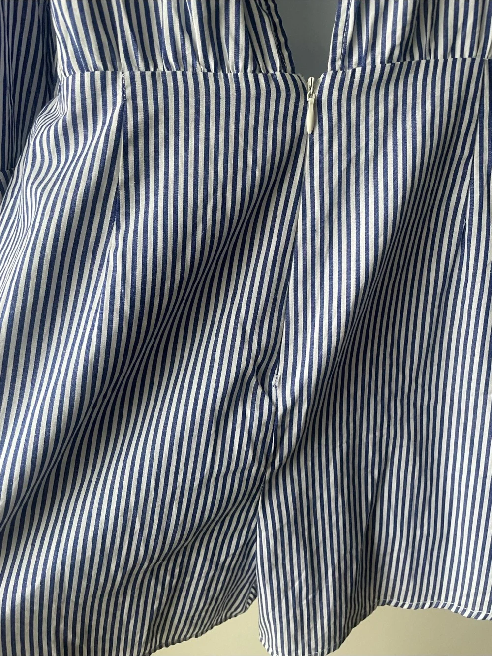 Lush Blue and White Striped romper